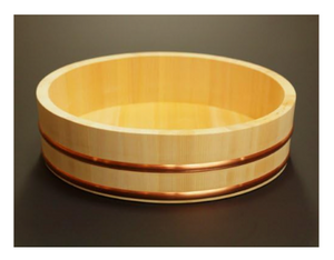 36cm Umezawa Hangiri wooden sushi bowl, crafted from sawara cypress for home cooking