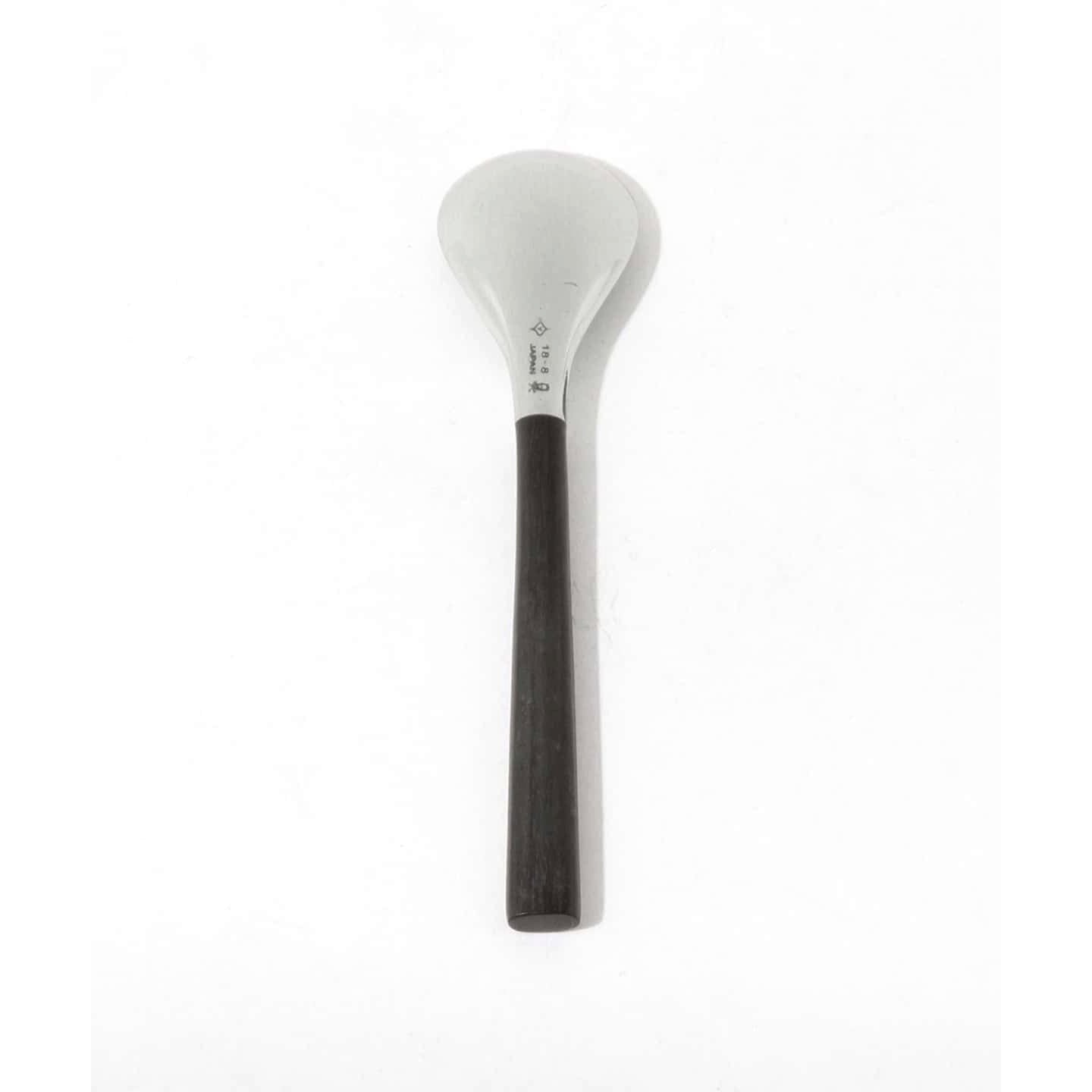 Close-up of Sori Yanagi Coffee Spoon 121mm showing stainless steel head and birch handle