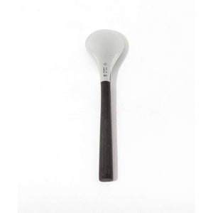 Close-up of Sori Yanagi Coffee Spoon 121mm showing stainless steel head and birch handle