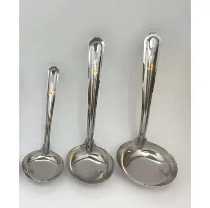 Large Stainless Steel Metal Soup Ladle With Hook, sturdy and practical for deep pots