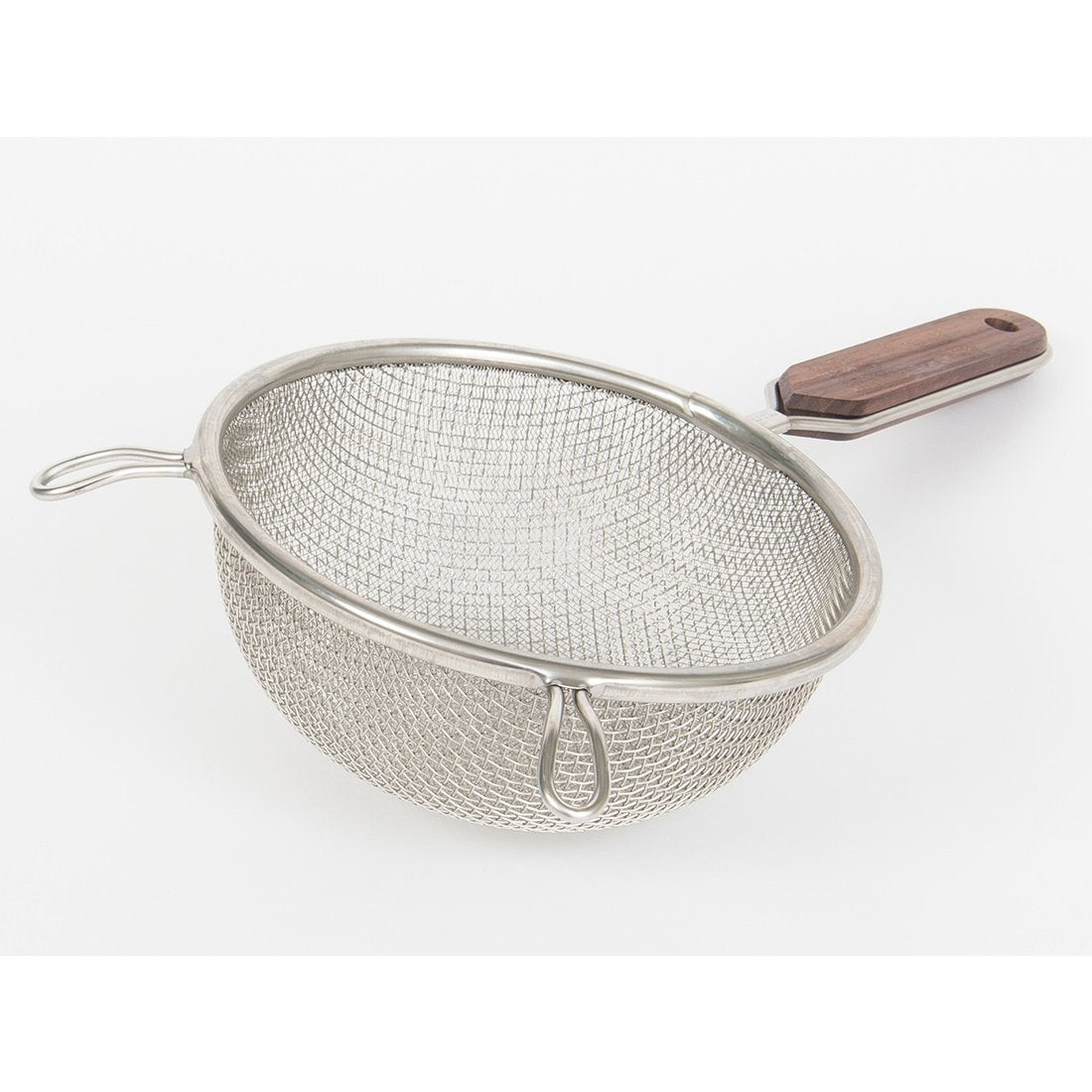 Wooden Handle Double Mesh Two-Layer Fine Strainer, stainless steel, ideal for tea and sauces