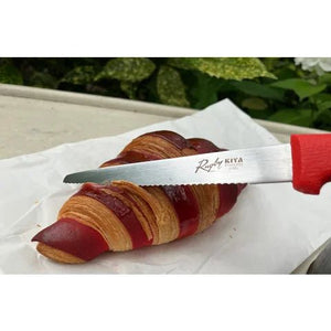 Kiya Rugby Wave Blade Multi - Purpose Serrated Kitchen Knife Red 128mm