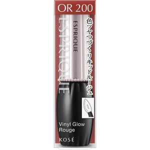 Kose Esprique Vinil Glow Rouge Or200 Orange 6g - Japanese Essence Lipstick Makeup