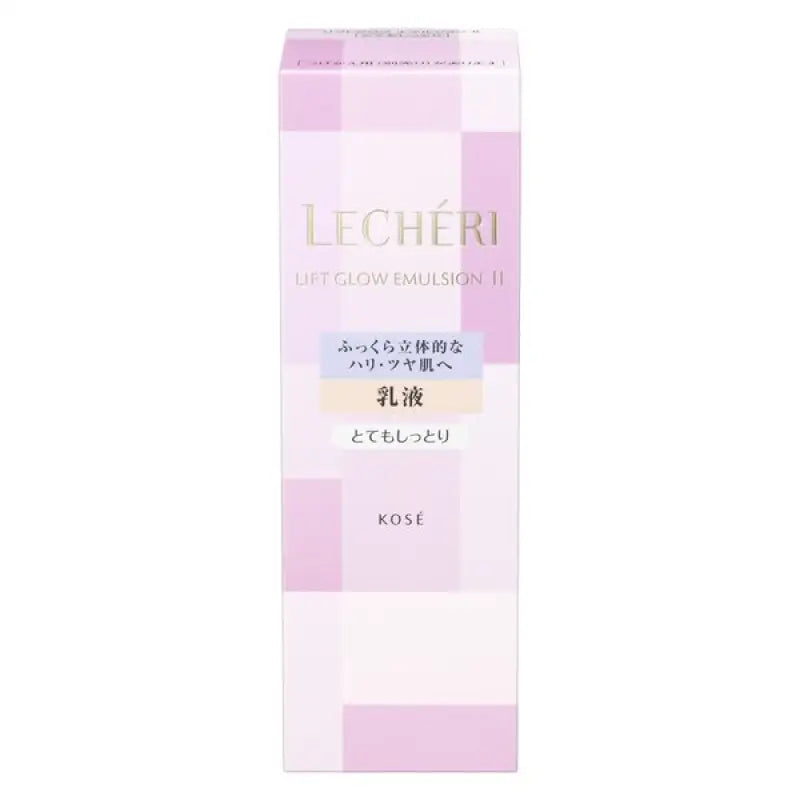 Kose Lecheri Lift Glow Emulsion II Very Moist 120ml - Japanese Milky Lotion Moisturizing Skincare
