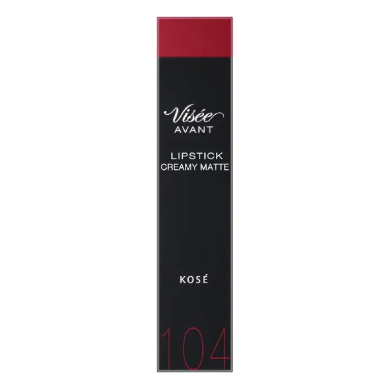 Kose Visee Avant Lipstick Creamy Mat 104 Vermillion 3.5g - Japanese Matte Makeup