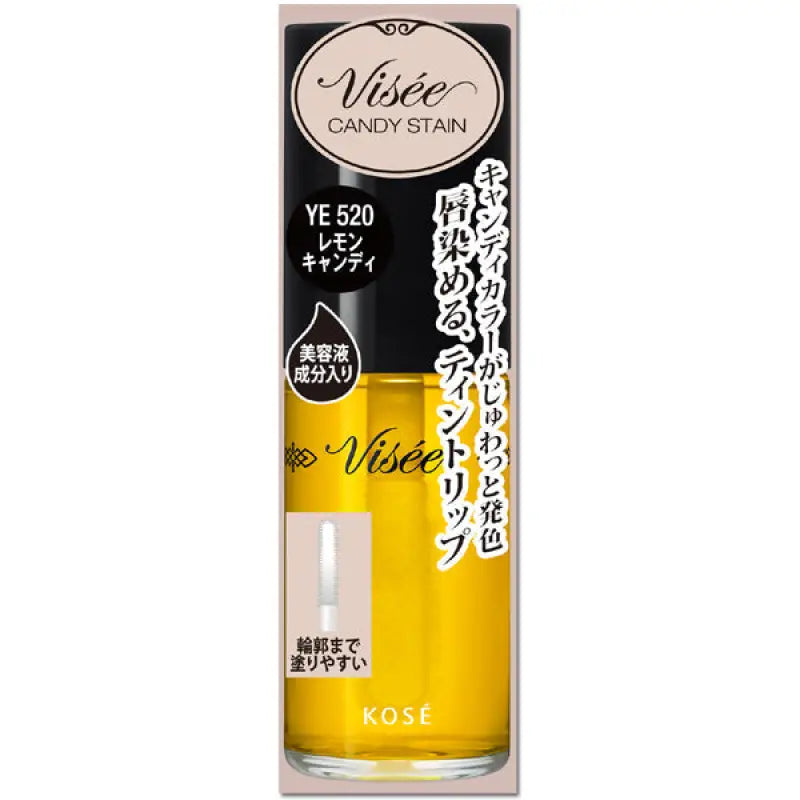 Kose Visee Riche Candy Stain Ye520 Lemon 7ml - Japanese Liquid Lip Gloss Makeup