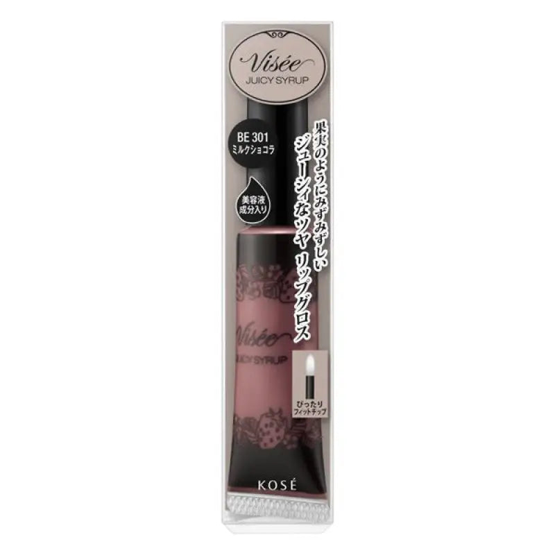 Kose Visee Riche Juicy Syrup Be301 Milk Chocolate 9.5g - Japanese Lip Gloss Must Try Makeup