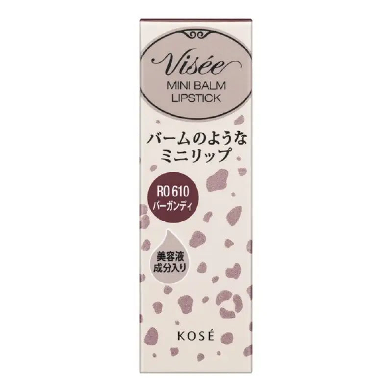 Kose Visee Riche Mini Balm Ro610 Burgundy 2.1g - Japanese Essence Lipsticks Makeup