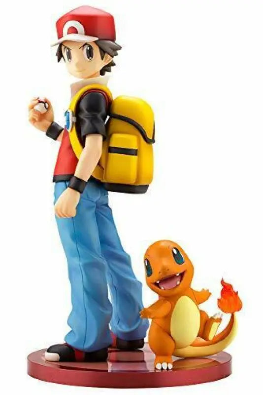 Kotobukiya Artfx J Pokemon Red With Charmander 1/8 Scale Figure