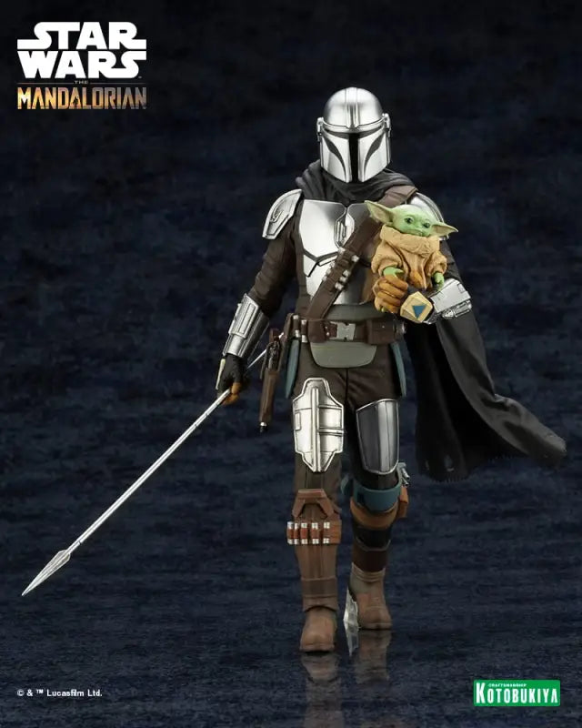 KOTOBUKIYA Artfx + Mandalorian & Grogu With Beskar Staff 1/10 Figure Star Wars: