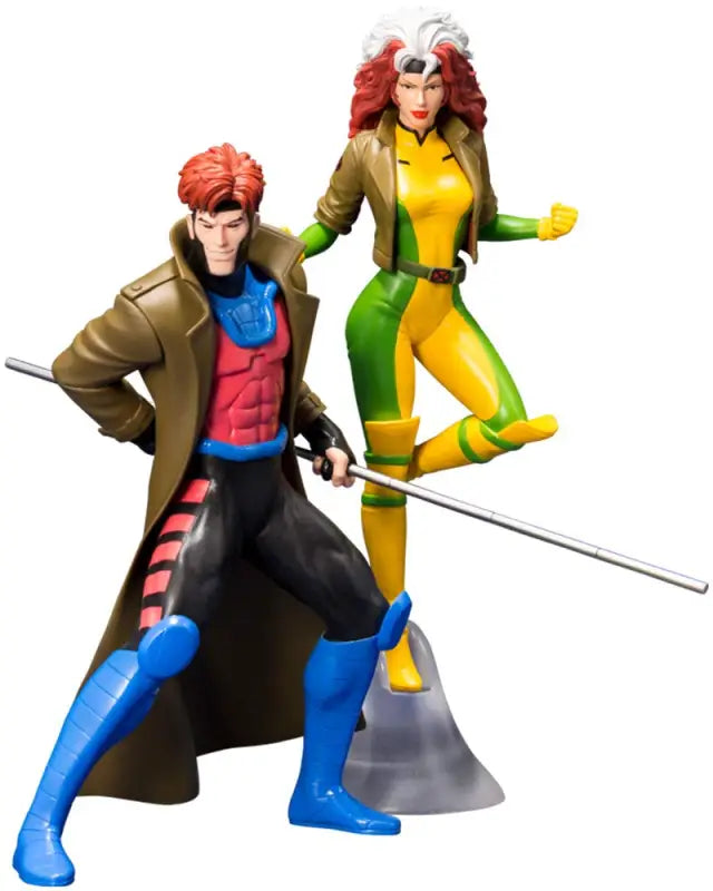 Kotobukiya Marvel Universe Gambit & Rogue Pvc Figure Japan 2 - Pack 1/10 Scale