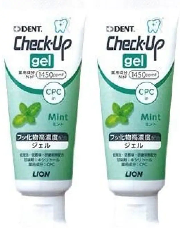Lion Dent Check Up Gel (Mint) 75 g x 2 Pack - Adult Toothpaste