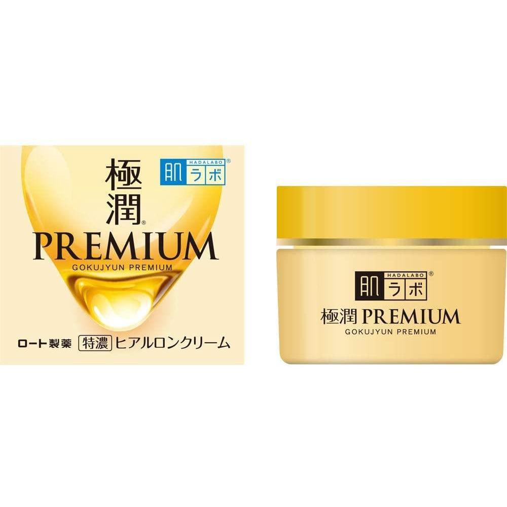 50g Hada Labo Gokujyun Premium Face Cream, formulated with 7 types of hyaluronic acid for deep moisture