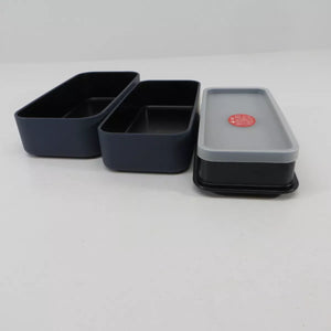 950ml Hakoya Two-Tier Blue Bento Box with Asanoha pattern, designed for work and school meals