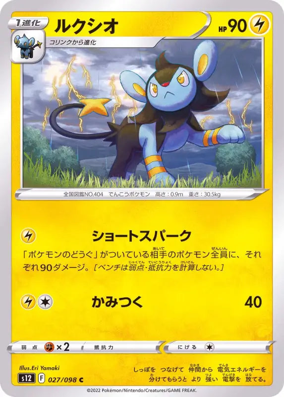 Luxio - 027/098 S12 C MINT Pokémon TCG Japanese Pokemon card