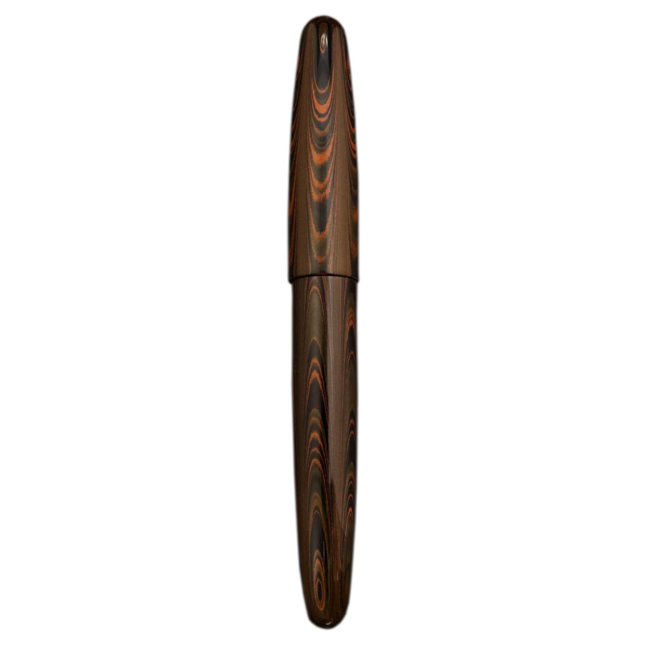 WANCHER Dream Pen Makoto Ebonite Marble Brown, handcrafted Japanese cigar-shape fountain pen