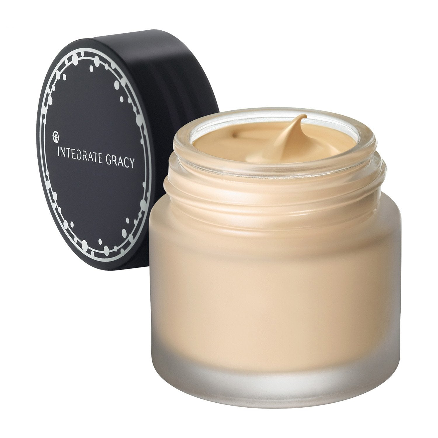 Close-up of Shiseido Integrate Gracey Moist Cream Foundation, 25g, featuring creamy texture for seamless blending