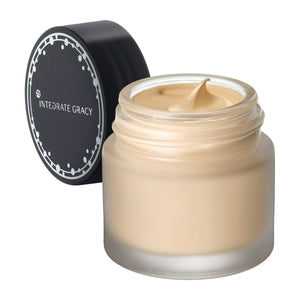 Close-up of Shiseido Integrate Gracey Moist Cream Foundation, 25g, featuring creamy texture for seamless blending