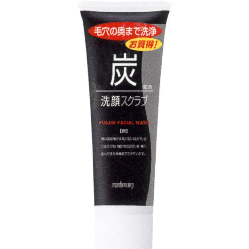 Mandom Fusain Facial Wash Charcoal Cleansing Scrub 100g - Japanese Skincare