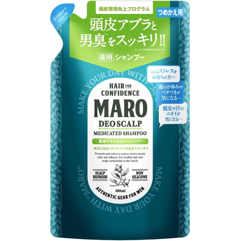 Maro Deo Scalp Shampoo Men’S Medicated Non - Silicone Super Dense Foam 400Ml Refill Japan