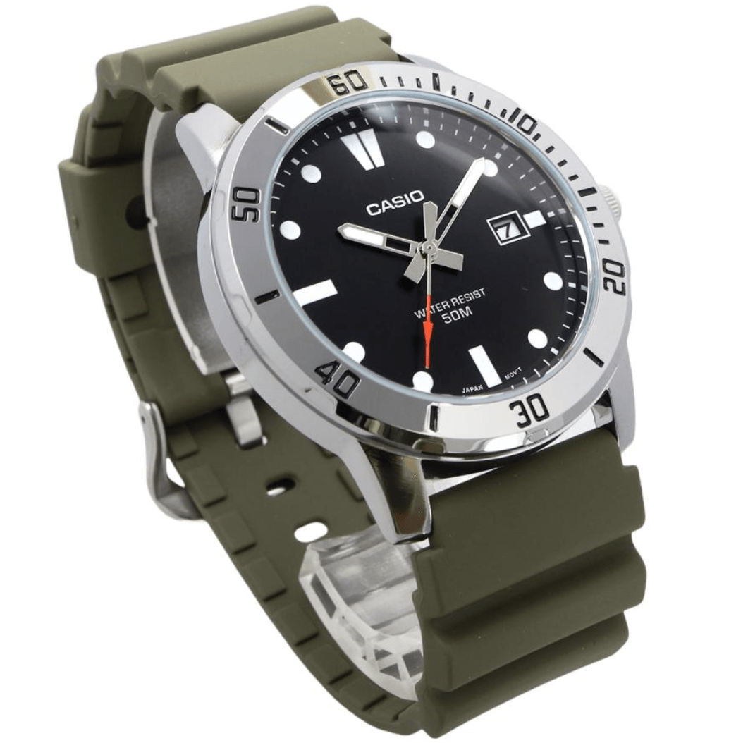 Casio MTP - VD01 Series Standard Analog Quartz Men's Watch, Olive MTP - VD01 - 3EV