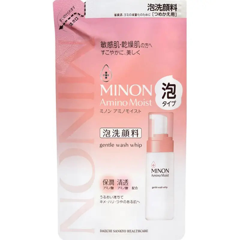 Minion Amino Moist Gentle Wash Whip [refill] 130ml - Japanese Moisturizing Foam Cleanser Skincare