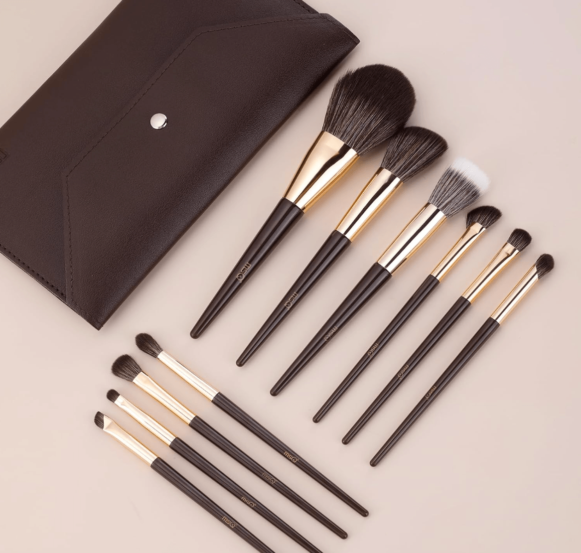 MSQ Makeup Brushes Set of 10 with Makeup Pouch