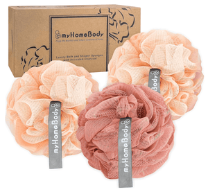 myHomeBody Large Size 60g Foaming Net - 2 Peach + 1 Coral Red