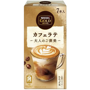 Nestle Japan Nescafe Gold Blend Adult Reward Cafe Latte 7 Sticks - Rich Flavor Coffee Food and Beverages