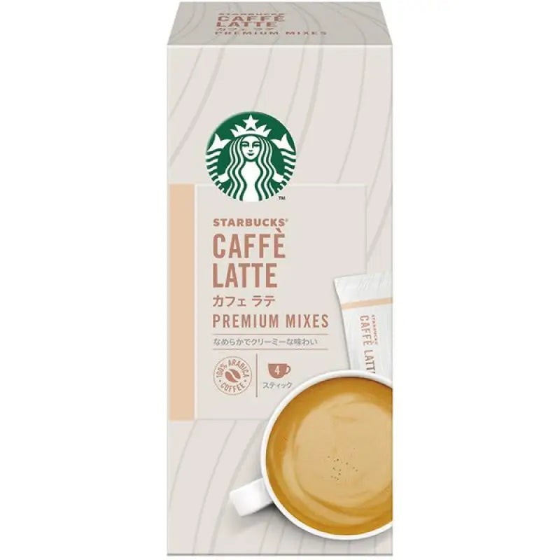 Nestle Japan Starbucks Premium Mixes Caffe Latte 4 Sticks - Instant Coffee Food and Beverages