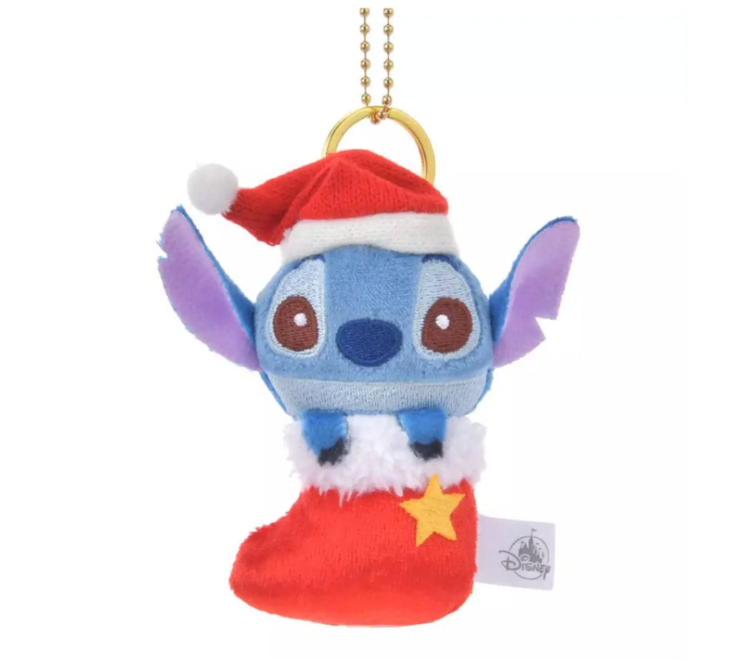 Disney Christmas Stitch Plush Keychain Sock Regular