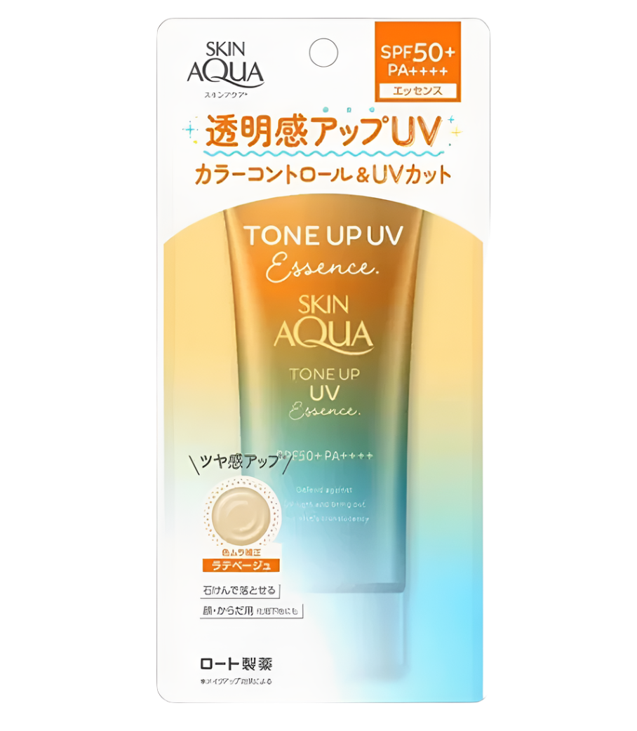 Skin Aqua Tone Up UV Essence Tinted Sunscreen Latte Beige SPF50+ 80g