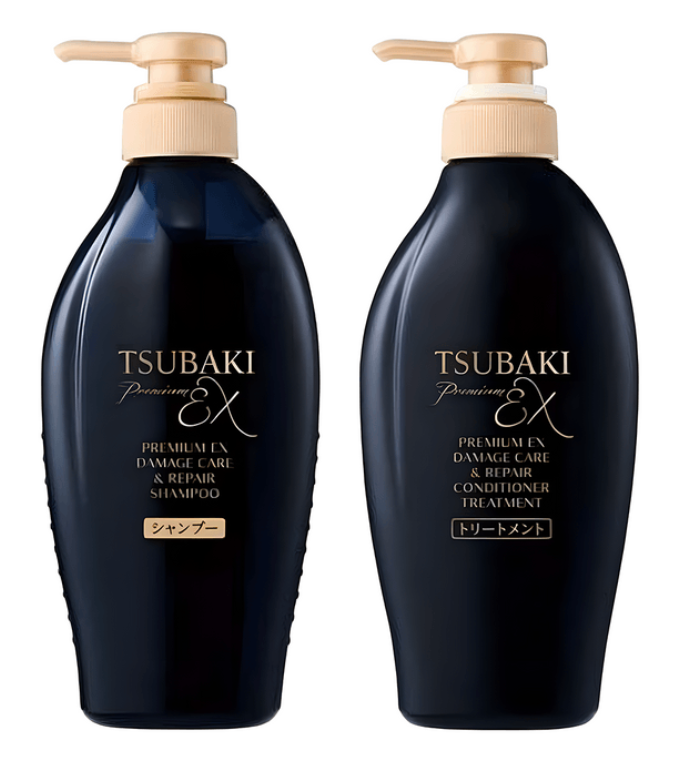 TSUBAKI Black Camellia Luxury Black Ion Repair Strong EX Shampoo&Conditioner 15