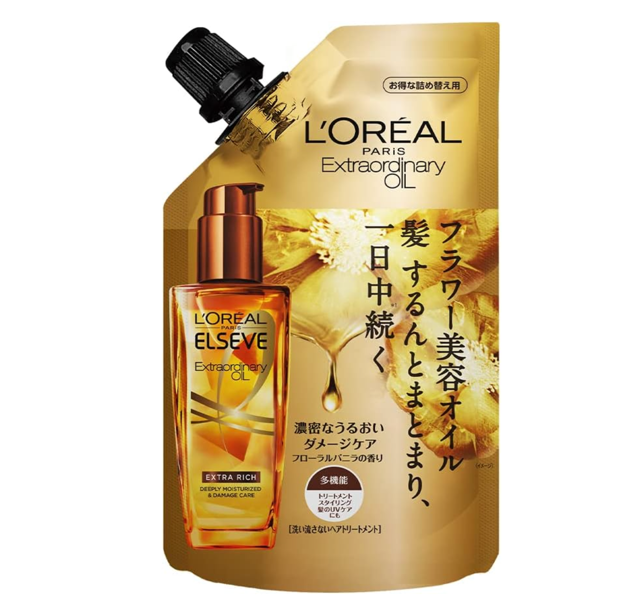 L'Oréal Paris Elseve Extraordinary Oil Extra Rich, Versatile Use, Deep Moisture, Refill