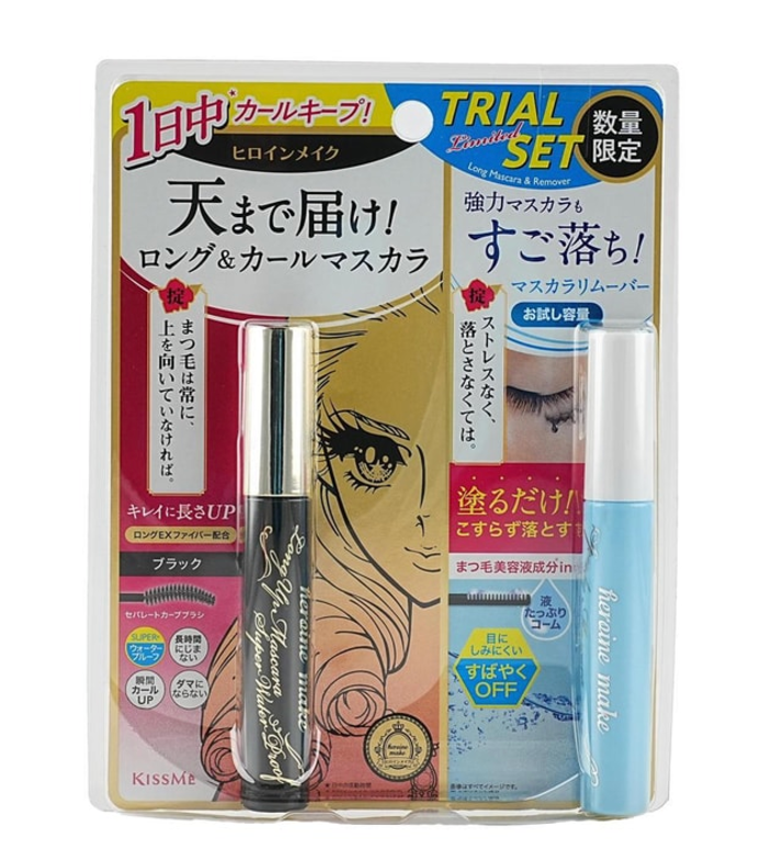 KissMe Heroine Make Long UP Mascara Super WP 01 + Speedy Mascara Remover Mini Travel Set