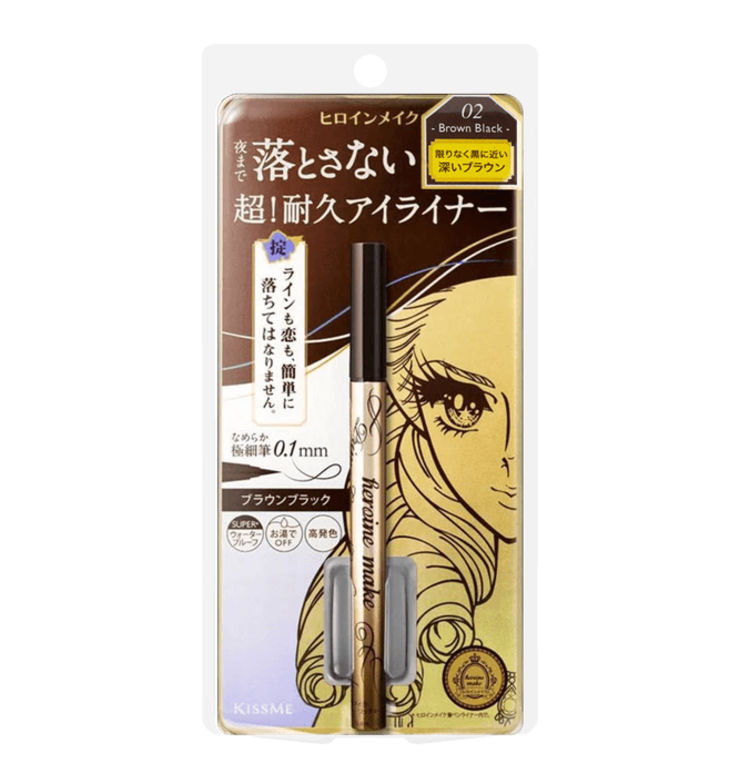 KISS ME Liquid Eyeliner Rich Keep 02 Brown Black