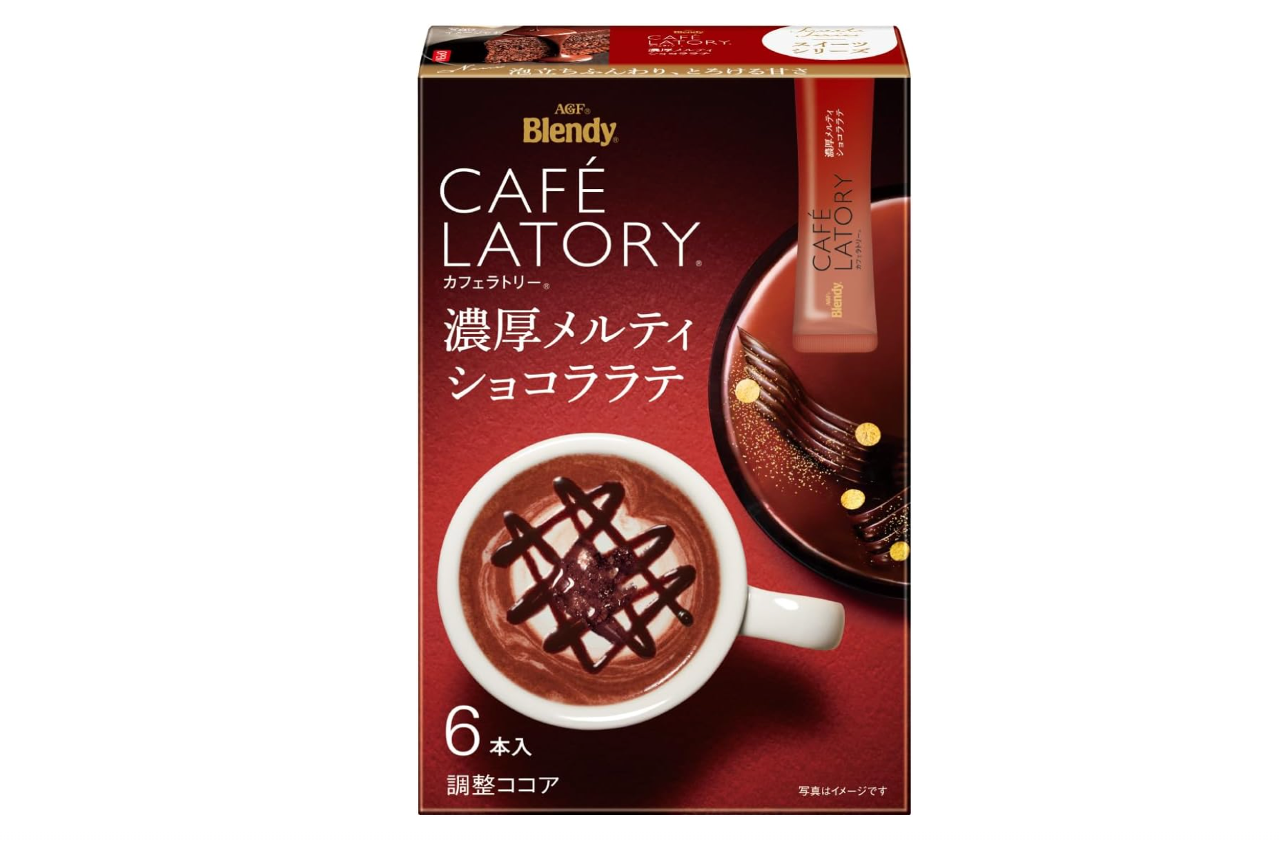 AGF Blendy Cafe Latte Sticks, Rich Melty Chocolat Latte, 6 pcs x 6 boxes