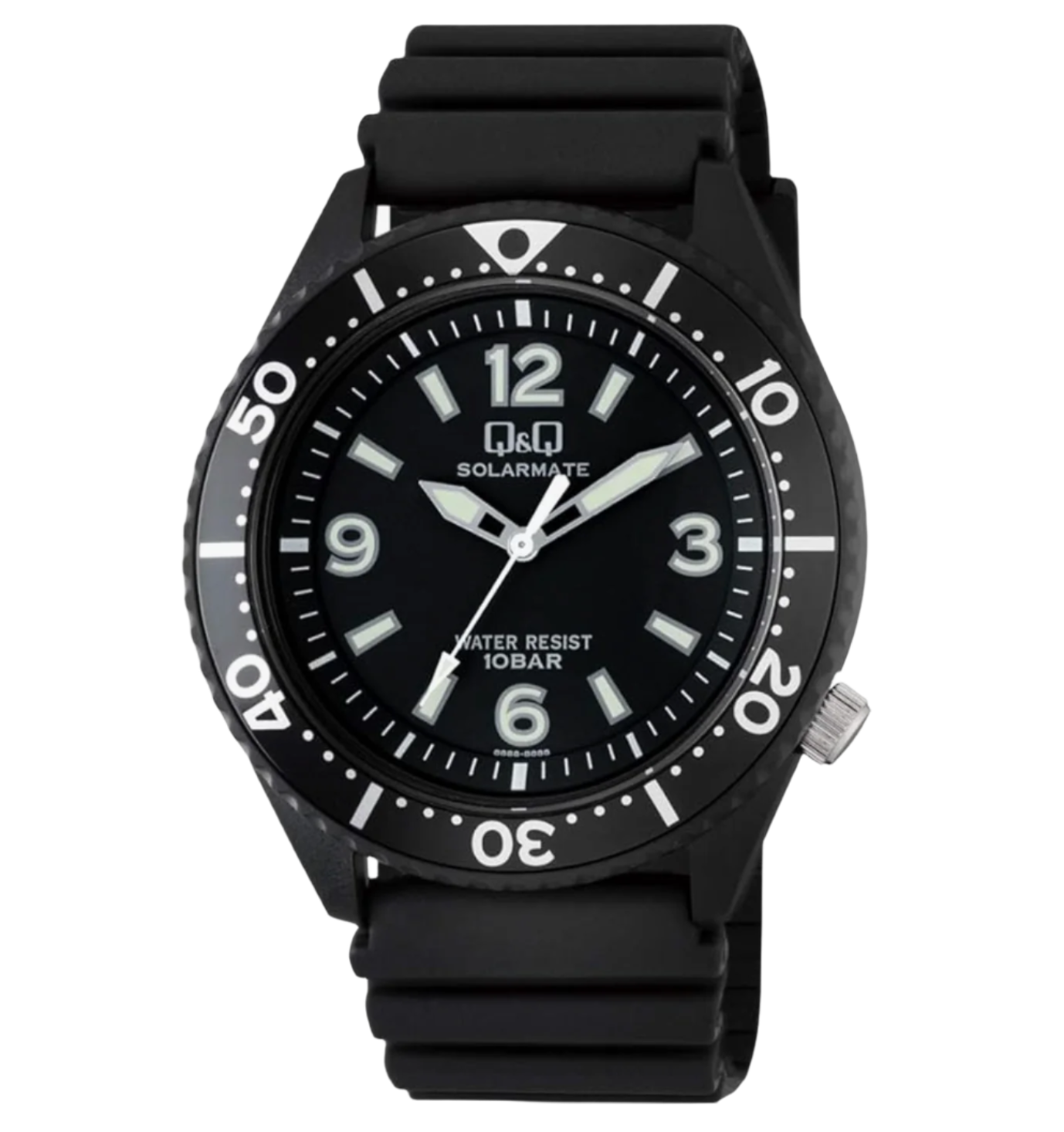 Citizen Q&Q H064 Men's Wristwatch, Solar, Waterproof, Urethane Strap, Black, watch