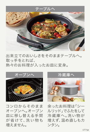 T-Fal L16199 Ingenio Neo Phrase Gray, 9-Piece Frying Pan Set - YOYO JAPAN