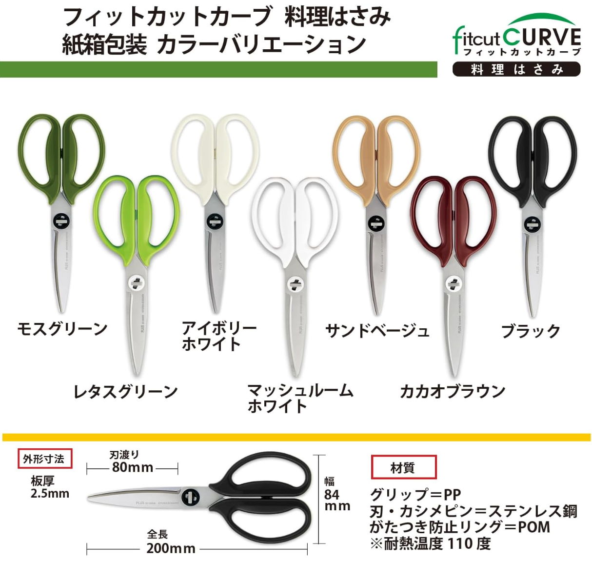 Plus Kitchen Scissors, Disassembly,  Paper Box Packaging 35-719 - YOYO JAPAN