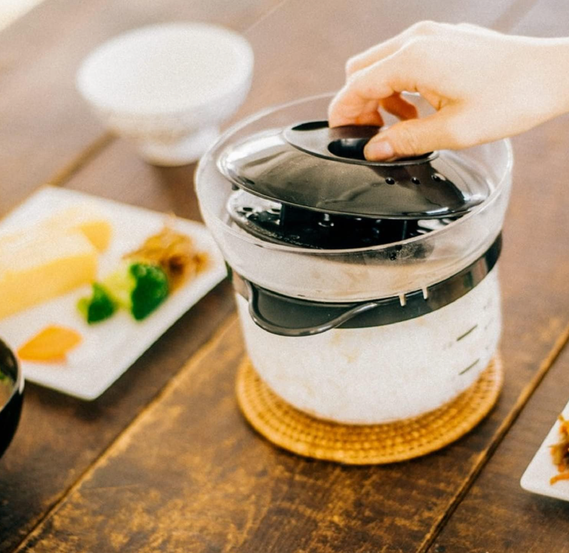 Hario XRCN-2-B Glass Rice Cooker, 1 to 2 Cups Microwave Use, Black - YOYO JAPAN