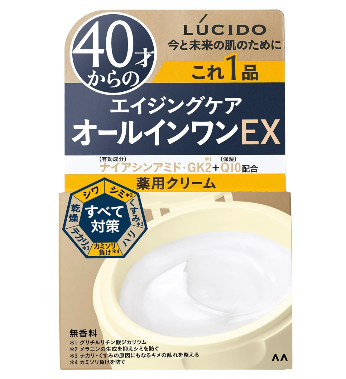フェイスクリーム UNFADING EX CREAM & PERFECT SKIN EX WASH LUCIDO (Quasi-drug) Perfect Skin Cream EX For Men 40 Years
