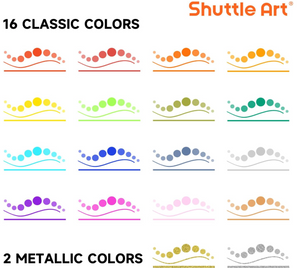 Shuttle Art Dot Ultra Fine Twin Pen, 18 Color Set - YOYO JAPAN