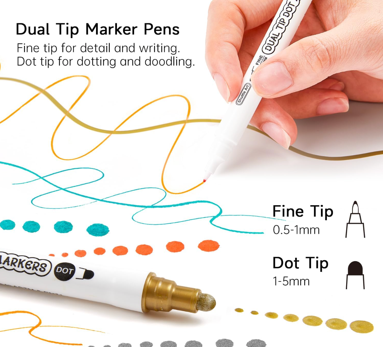 Shuttle Art Dot Ultra Fine Twin Pen, 18 Color Set - YOYO JAPAN