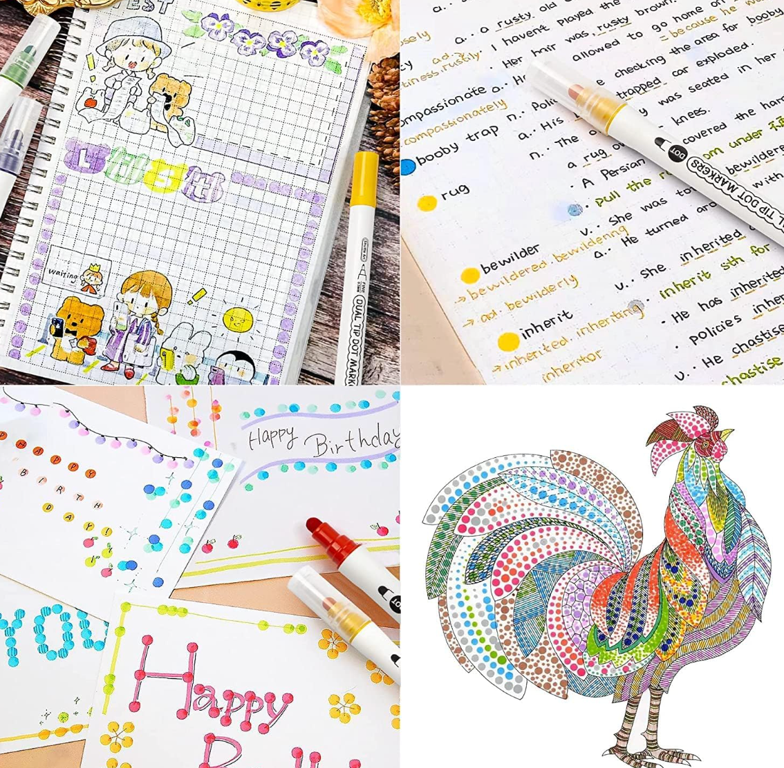 Shuttle Art Dot Ultra Fine Twin Pen, 18 Color Set - YOYO JAPAN