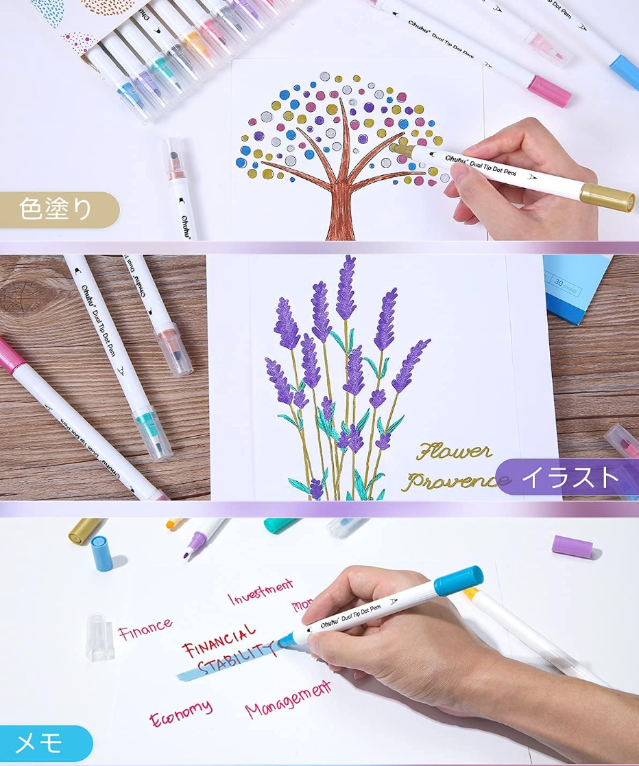 Ohuhu Dot Pens, 15 Colors Set, 0.5mm - YOYO JAPAN