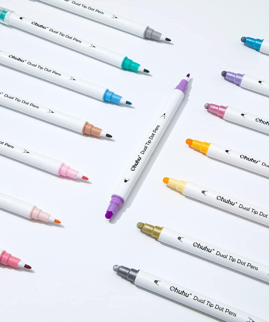 Ohuhu Dot Pens, 15 Colors Set, 0.5mm - YOYO JAPAN