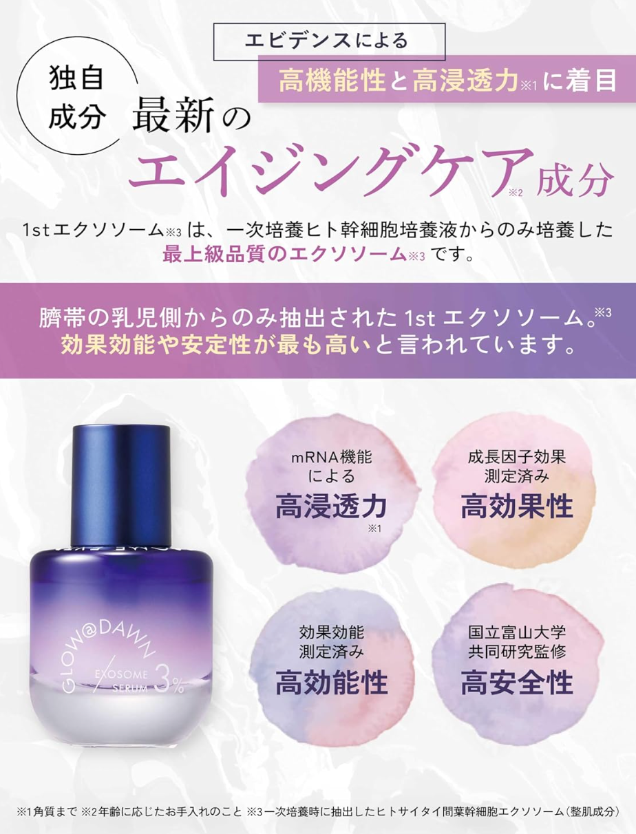 GLOW＠DAWN 1st Exosome Extra 3% Serum 30ml - YOYO JAPAN