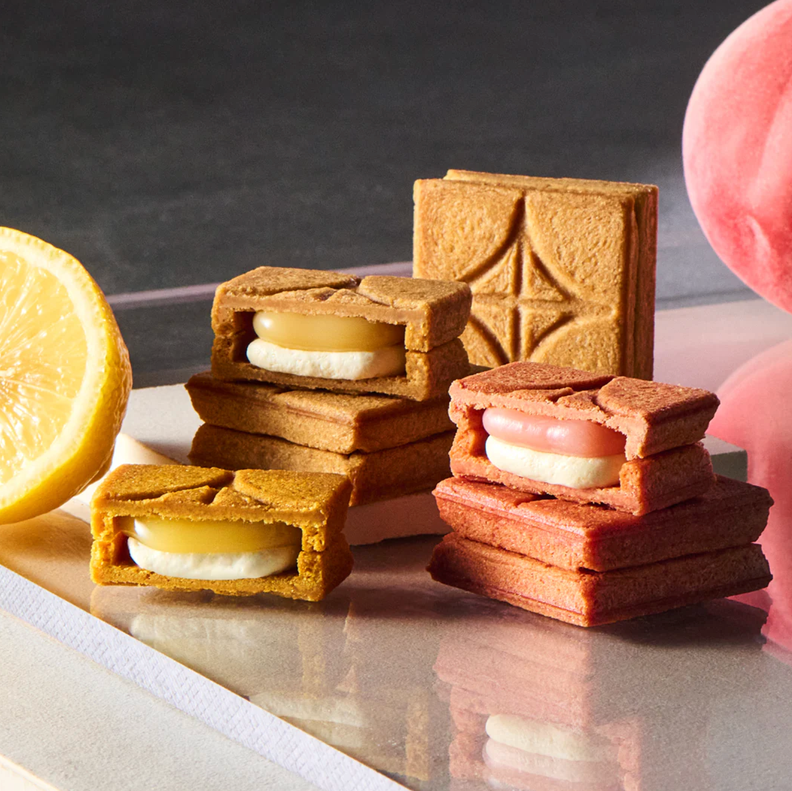 Assorted Butter Sandwiches (Peach & Lemon) 20 pieces