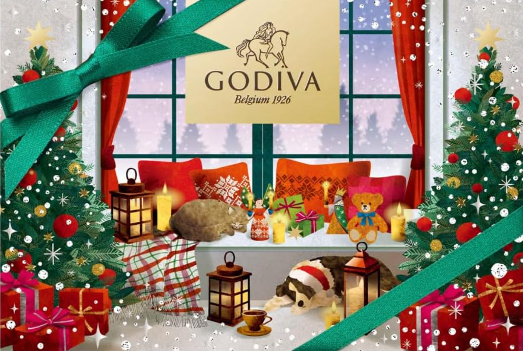 Christmas Official GODIVA Bush de Noel Carrier Assortment (Pack of 6)